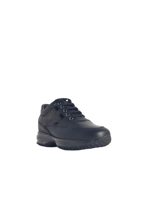 Sneakers da donna in pelle con H laterale di strass, colore nero HOGAN | HXW00N056400ZLB999